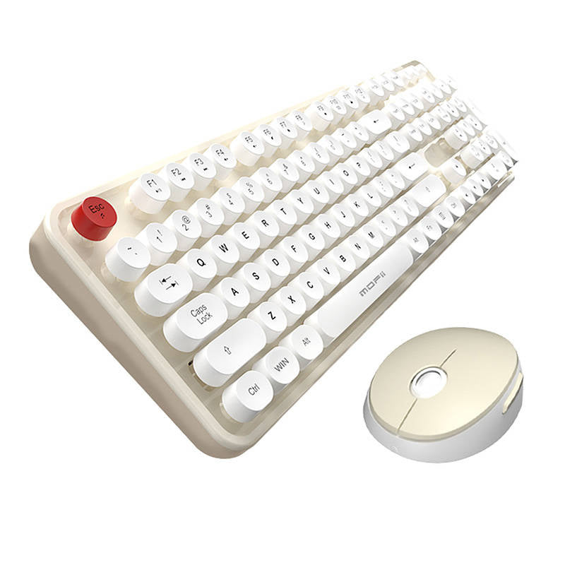 Trådløst tastatur + mus sæt MOFII Sweet 2.4G (hvid-beige