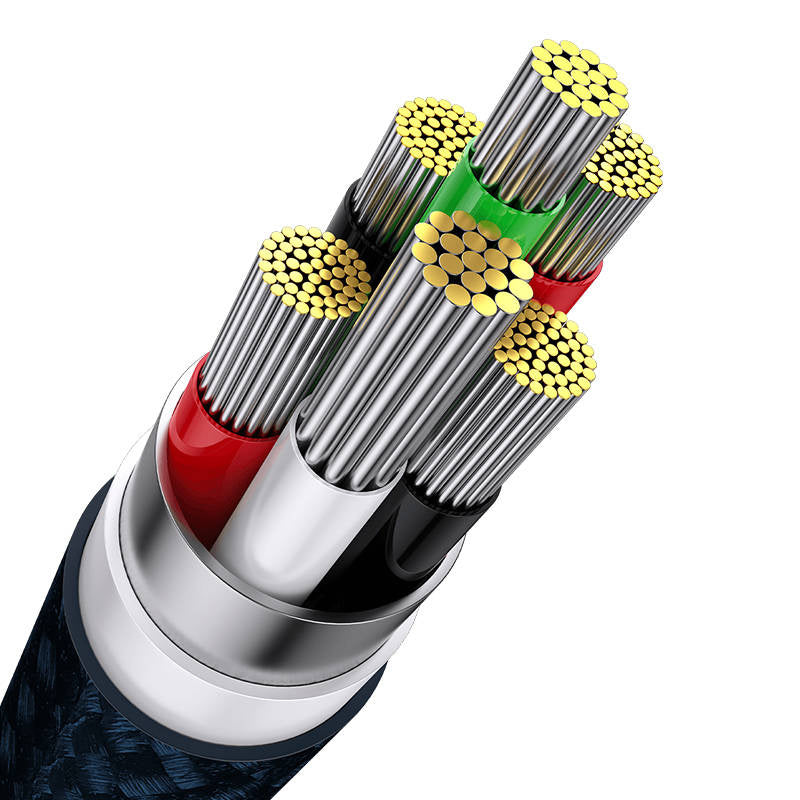 3in1 USB-kabel Baseus USB 3in1 Baseus Flash-serie, USB-C + Micro + Lightning 66W, 1,2 m (blå)