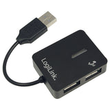 LogiLink USB 2.0 4-Port Hub 480 Mbit/s Sort