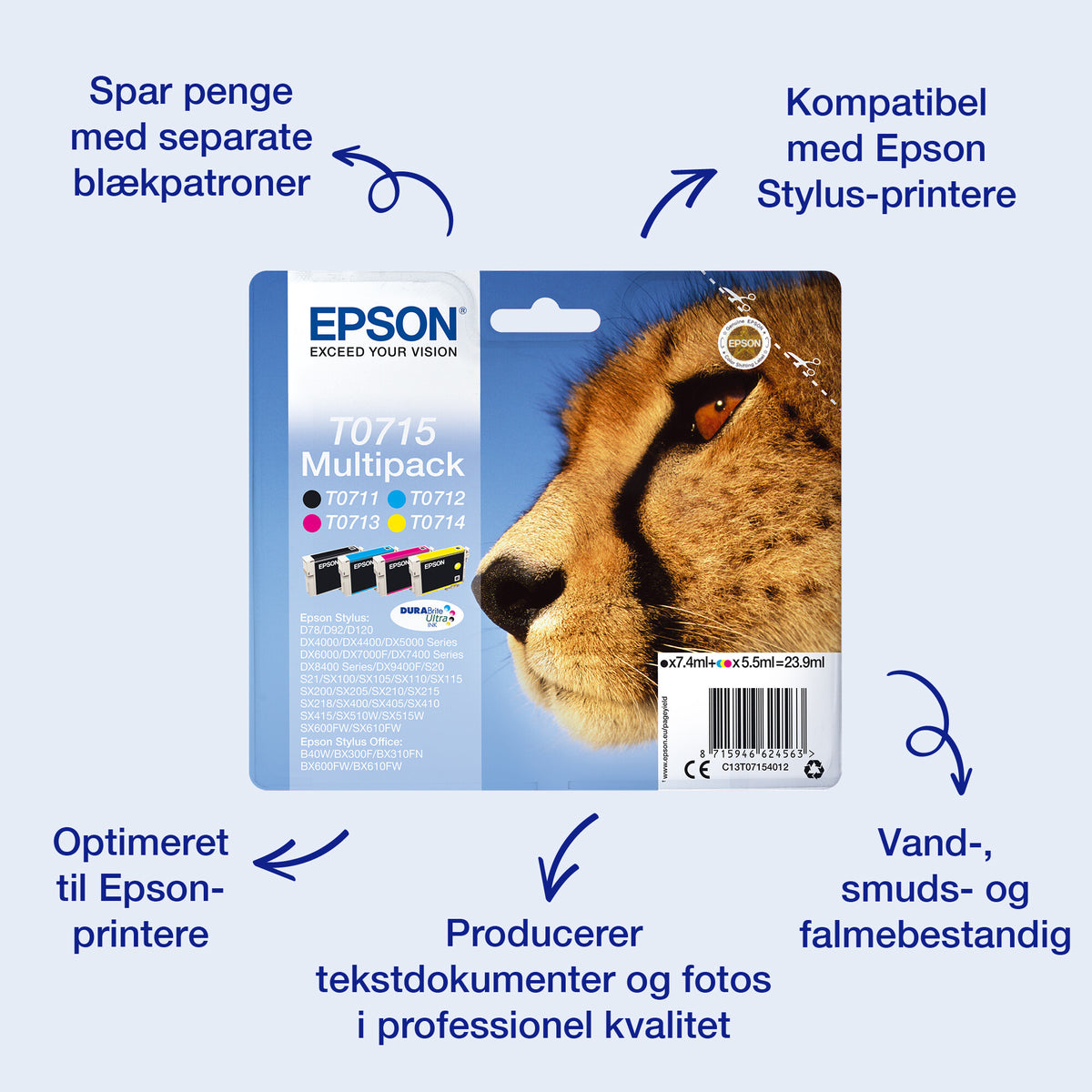 Epson Singlepack Magenta T0713 DURABrite Ultra Ink
