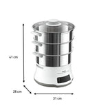 Tefal Convenient Series Deluxe VC502D dampkoger 3 kurv(e) Bordplade 900 W Rustfrit stål, Hvid