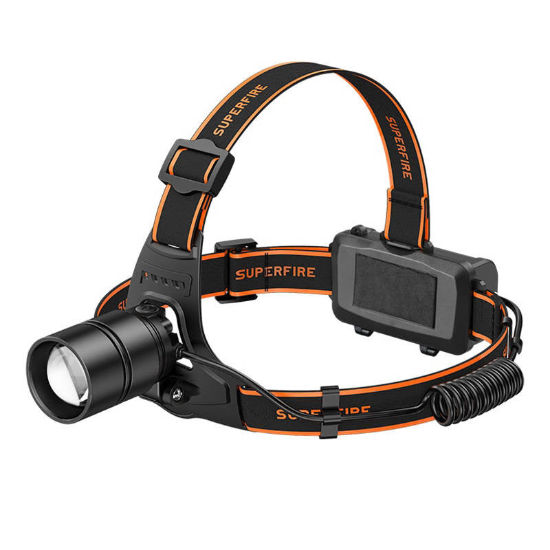 Superfire HL71 forlygte lommelygte, 500 lm, USB, 5 tilstande