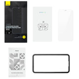 Baseus Schott HD hærdet glas med støvfilter 0,3 mm til iPhone 12 Pro Max