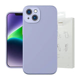 Baseus flydende silica gel case til iPhone 14 Plus (lavendel) + hærdet glas + rengøring kit