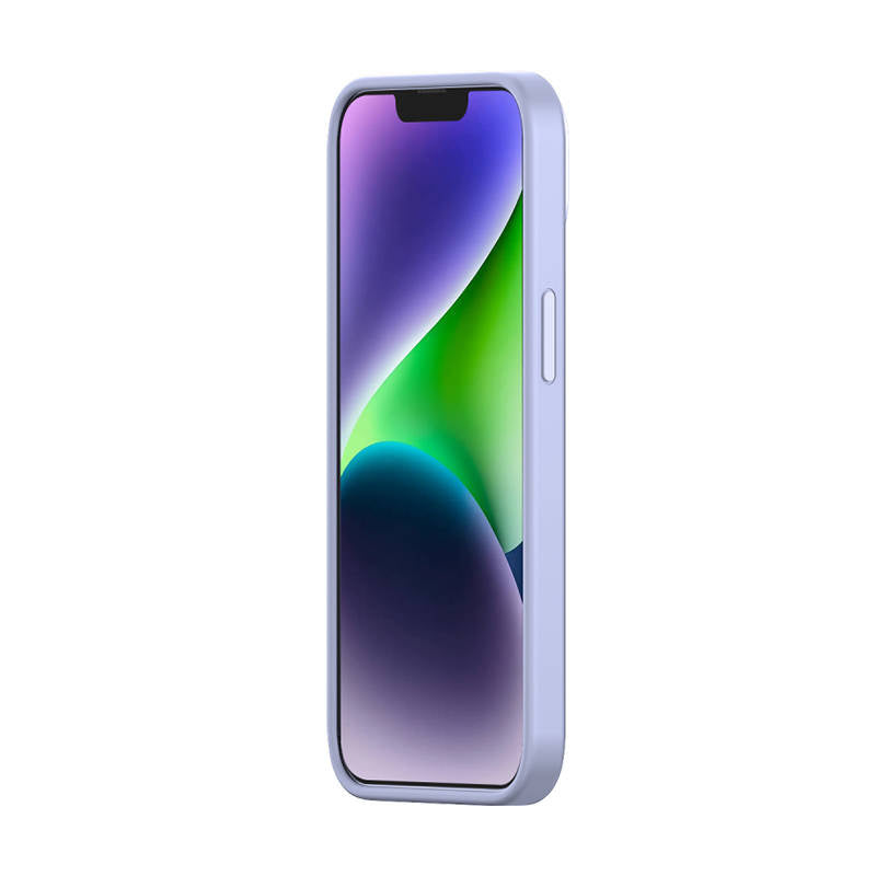 Baseus flydende silica gel case til iPhone 14 Plus (lavendel) + hærdet glas + rengøring kit