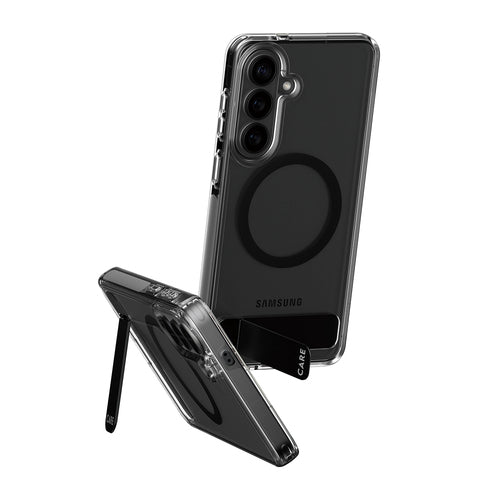 CARE by PanzerGlass Case Transparent w. Black Kickstand & Qi Samsung Galaxy S26+