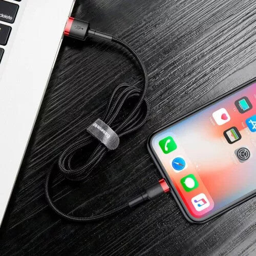 Baseus CALKLF-C19 Lightning kabel 2 m Sort, Rød
