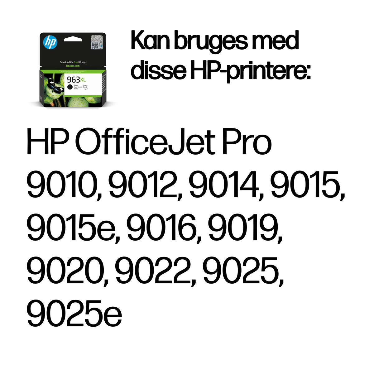 HP 963XL Sort 2000 sider Blæk 3JA30AE