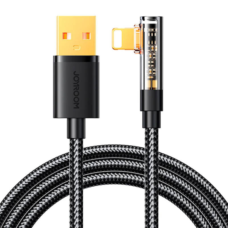 Angle Cable til USB-A / Lightning / 1.2m Joyroom S-UL012A6 (sort)