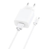 Hurtig oplader Foneng 1x USB EU28 12W QC 3.0+ USB Type C-kabel