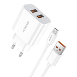 Hurtig oplader Foneng 2x USB EU45 12W + USB Micro-kabel