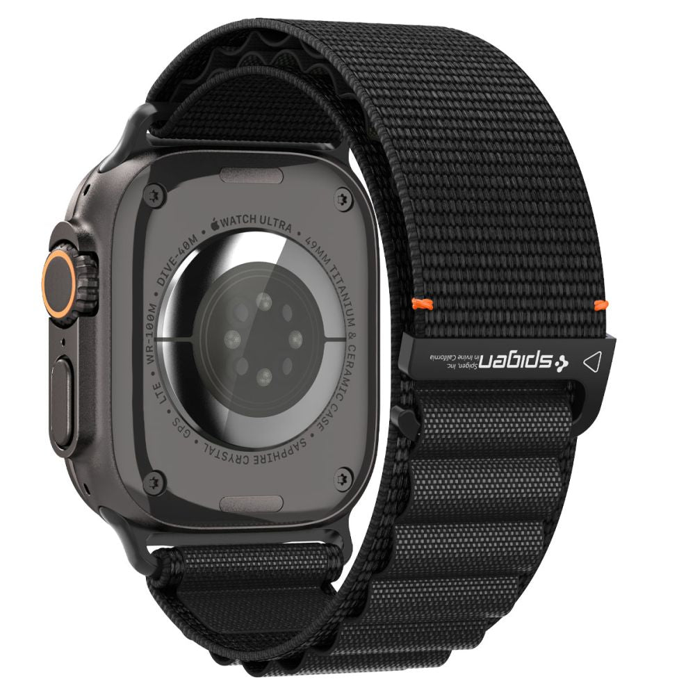 Spigen Wbf1 Remmen Til Apple Watch 8 / 9 / 10 / 11 / 12 / Se / Ultra (44 / 45 / 46 / 49 Mm) Sort