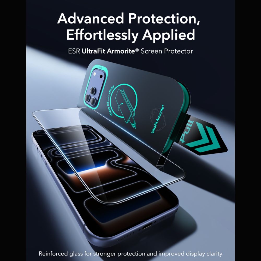 Hærdet Glas Esr Ultrafit Armorite Hærdet Glas 2 Pack Iphone 17 Pro Max / 18 Pro Max Sort