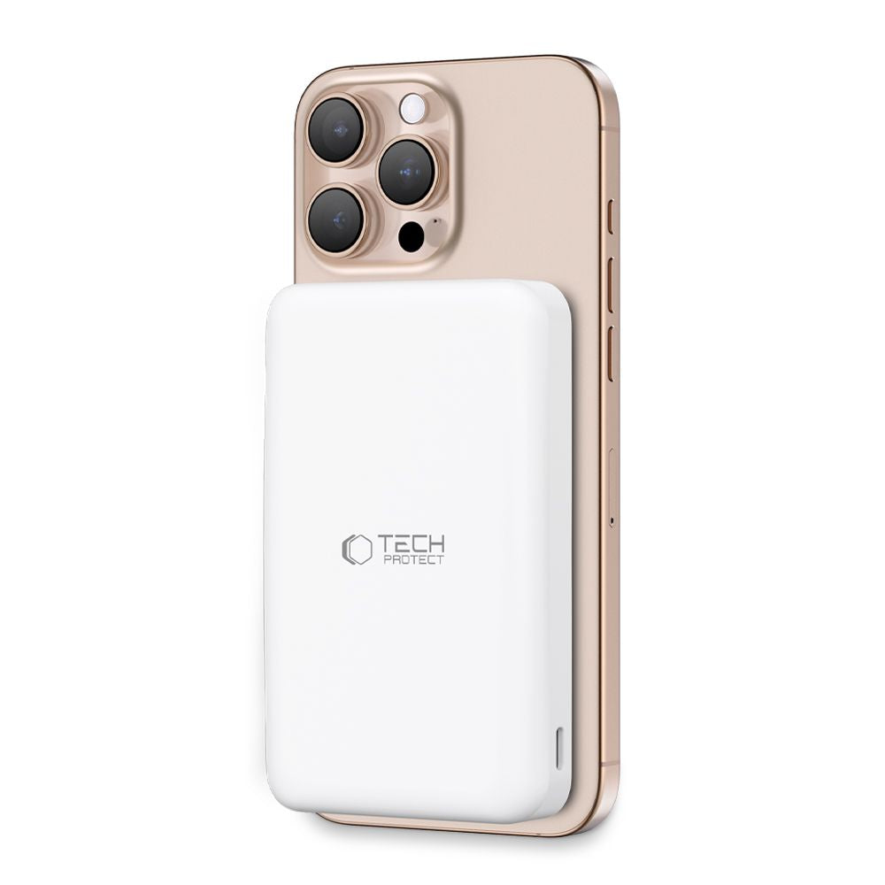 Tech Protect Pb24 Lifemag Qi2 Magsafe Powerbank 10000 M Ah Hvid