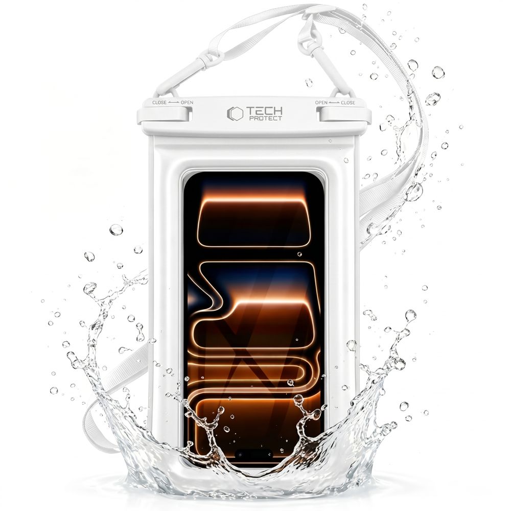 Tech Protect Uwc7 Universal Vandtæt Flydende Etui 6,9 Tommer Hvid