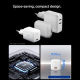 Spigen Ee451 Eu Gan Essential 1 Port Netværksopladder 45 W + Usb C Kabel Hvid