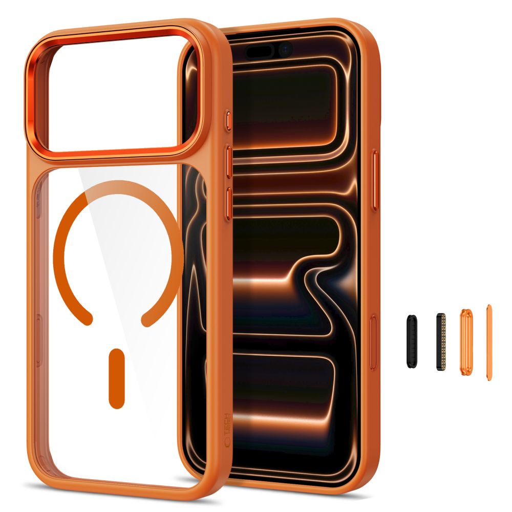 Tech Protect Magmat Magsafe Cc Iphone 17 Pro Max / 18 Pro Max Cosmic Orange/Clear