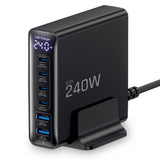 Tech Protect Dc240 W Gan 6 Ports Bordoplader Pd 240 W / Qc3.0 Sort