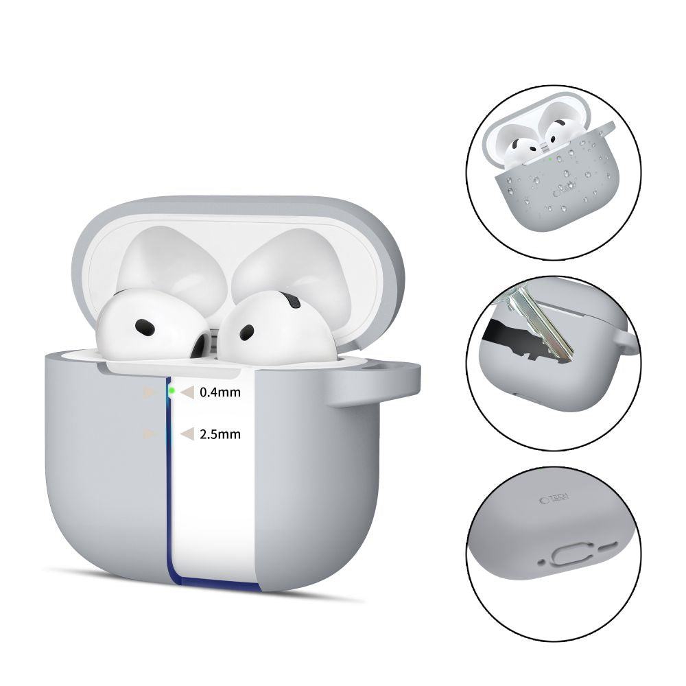 Tech Protect Silikonekrog Til Apple Airpods 4/5 Kryddegrå