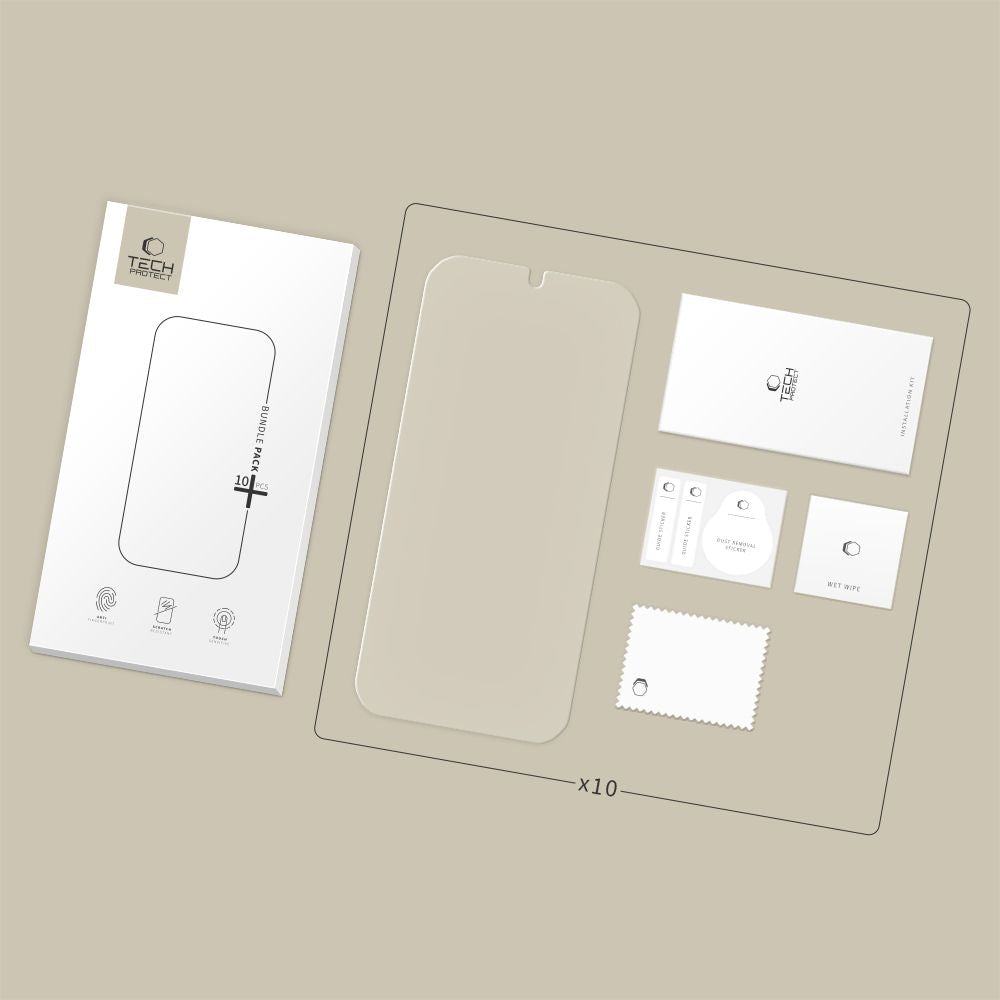 Hærdet Glas Tech Protect Bundle 10 Pack Galaxy S24 / S25 Clear