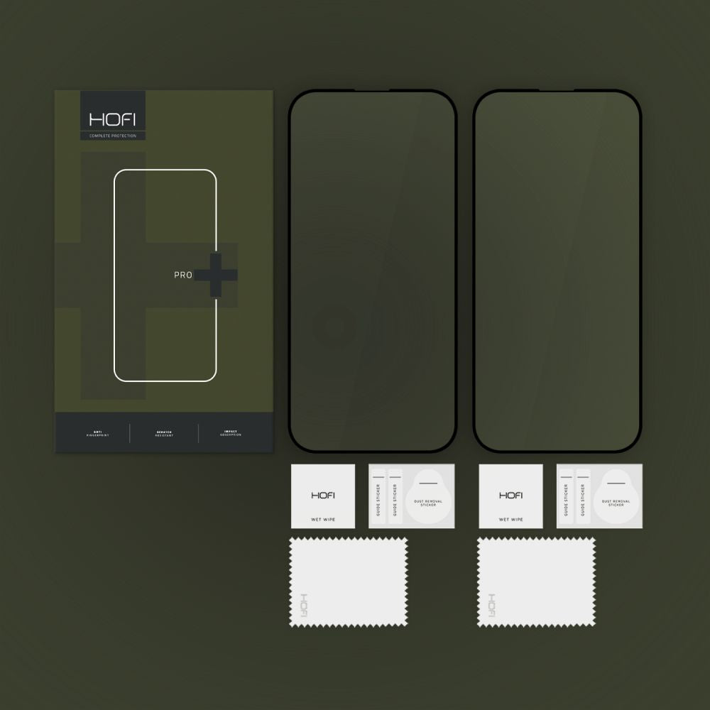 Hærdet Glas Hofi Glass Pro+ 2 Pack Iphone 15/16 Sort
