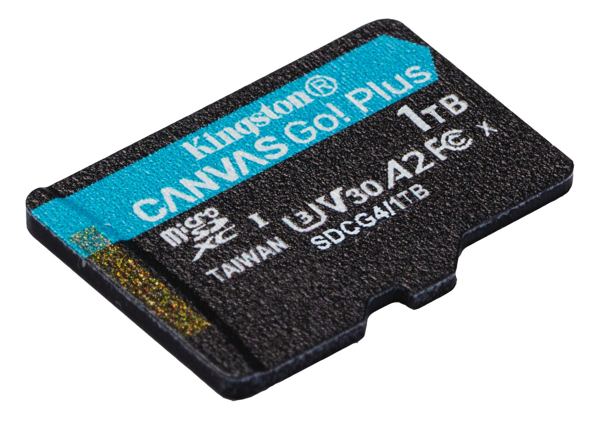Kingston Technology 1 TB microSDXC Canvas Go! Plus Gen4 200 MB/s A2 U3 V30-kort + adapter