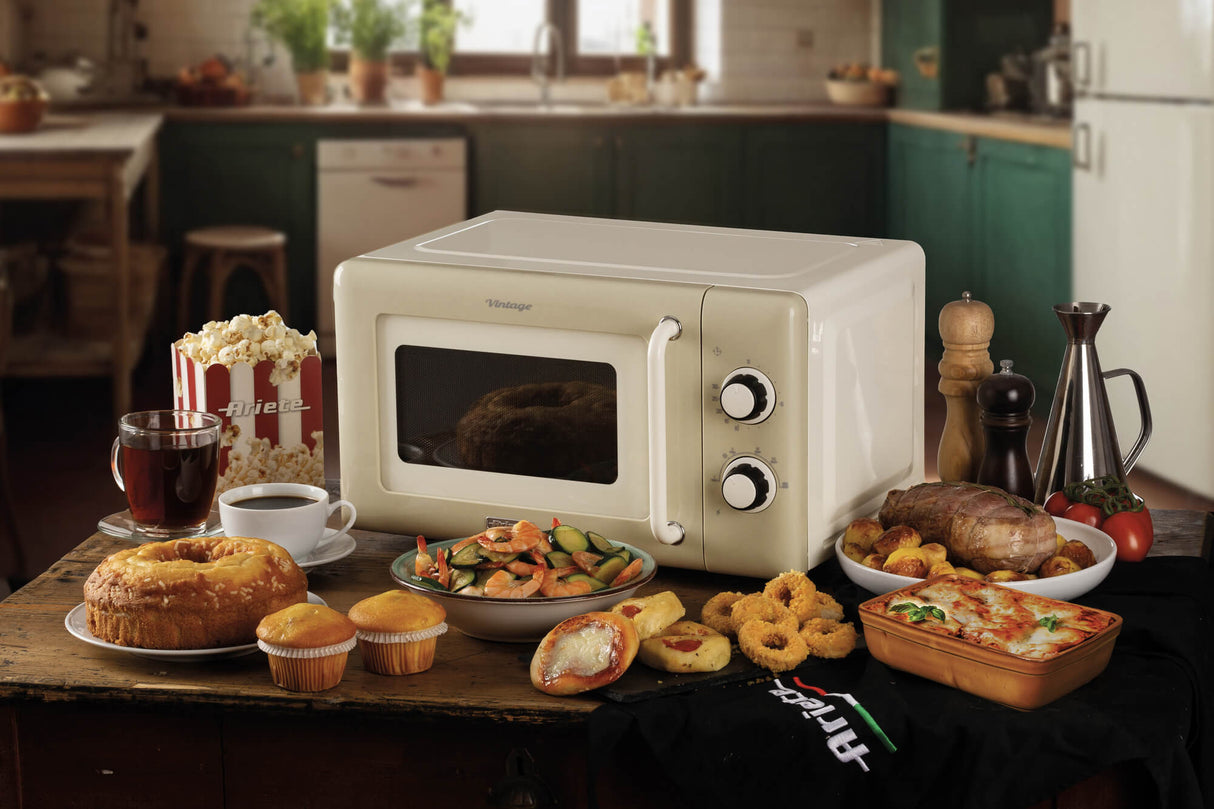 Ariete Vintage Mikrobølgeovn Fritstående 800W 20liter Beige