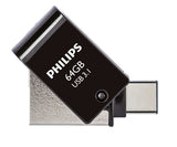 Philips FM64DC152B/00 USB-nøgle 64 GB USB Type-A 3.2 Gen 1 (3.1 Gen 1) Sort, Sølv