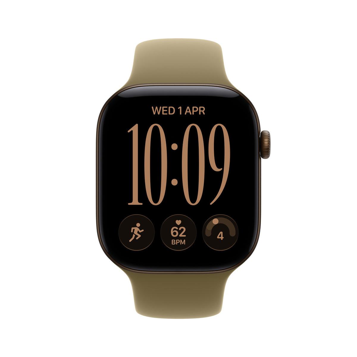 Apple Watch Series 12 GPS 46mm Dark Bronze Aluminium Case with Olive Sport Band - M/L
