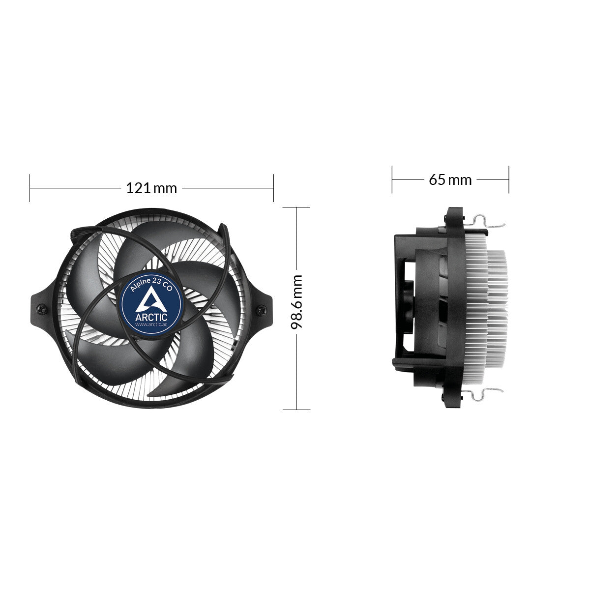 ARCTIC Alpine 23 CO Processor Luftkøler 9 cm Aluminium, Sort 1 stk