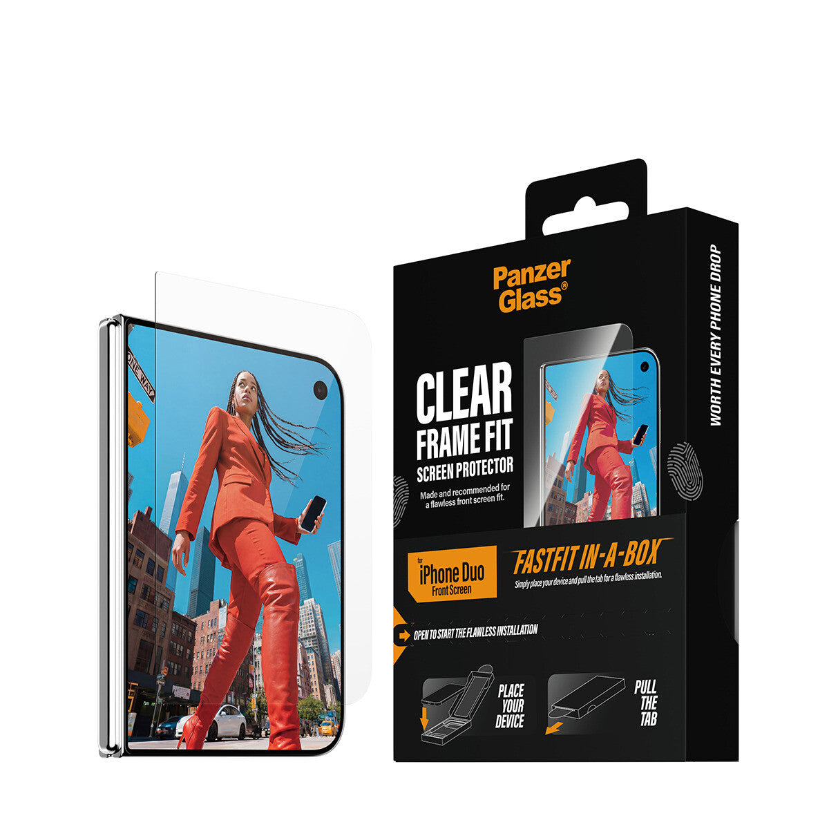 PanzerGlass Apple iPhone Duo UWF w. Fastfit in-a-box (sub-screen)
