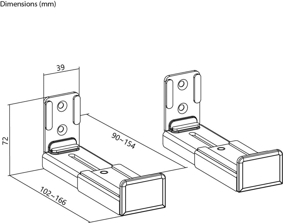 Goobay Basic Universal Soundbar Højtalerbeslag til væg Sort