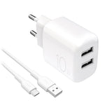 PURO PUTC2USBA10WDYKACWHI oplader til mobil enhed Universel Hvid Vekselstrøm Indendørs