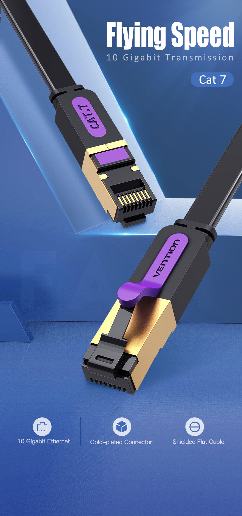 Vention ICABL netværkskabel Sort 10 m Cat7