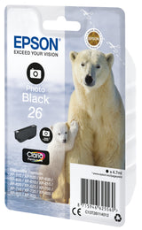 Epson Polar bear C13T26114012 blækpatron 1 stk Original Standard udbytte Foto sort