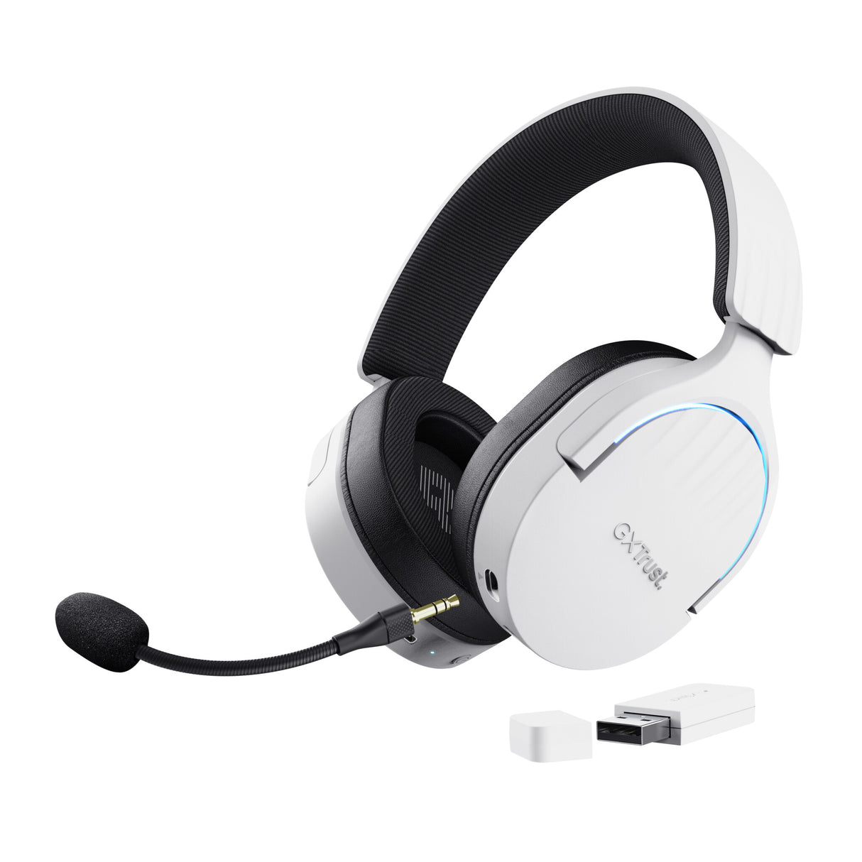 Trust GXT 491W FAYZO Headset Kabel & trådløs Spil USB Type-C Bluetooth Sort, Hvid