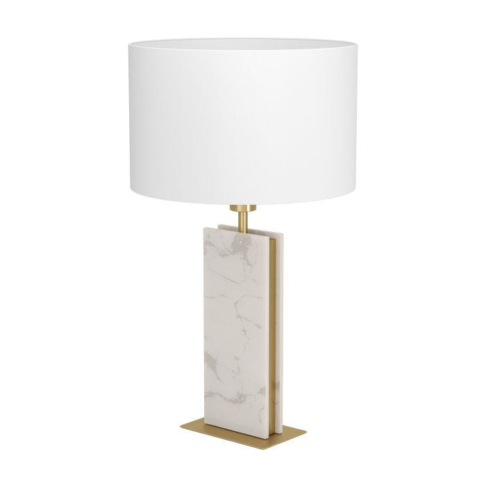 Eglo Belesar H67 børstet messing/hvid bordlampe