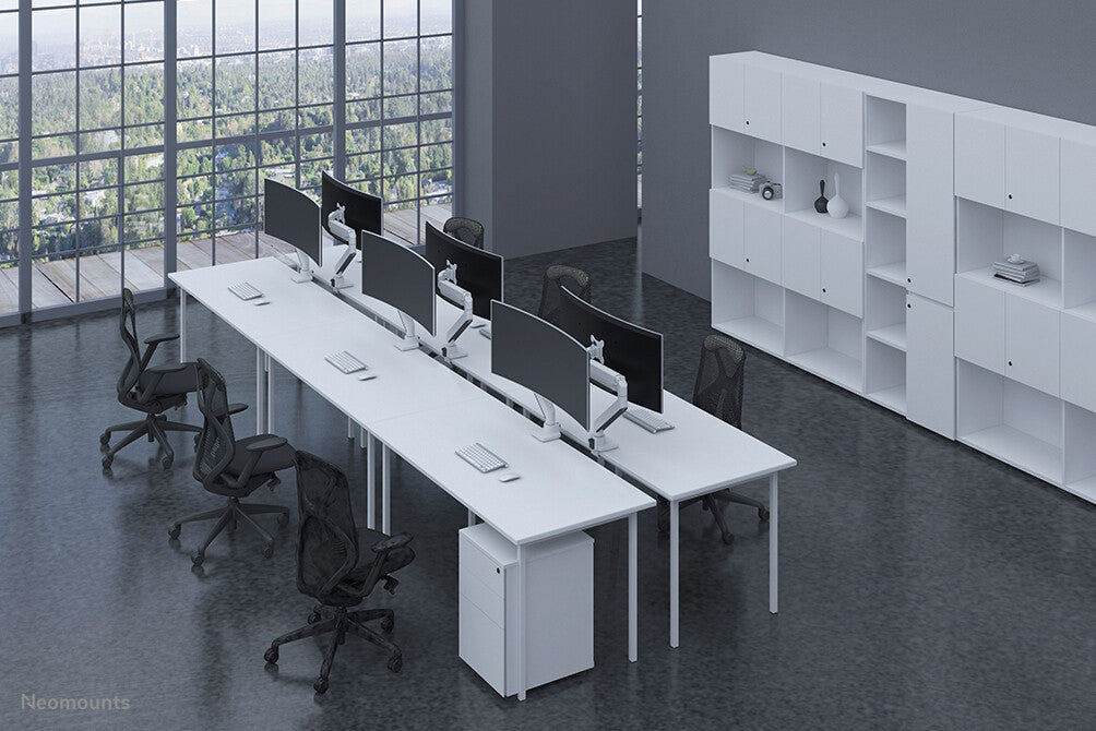 Neomounts NM-D775WHITEPLUS Monitor arm 10-49" - gas spring - Topfix - 180°-stop