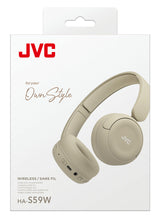 JVC HA-S59W Headset Kabel & trådløs Musik/hverdag USB Type-C Bluetooth Beige