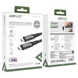 ACEFAST C1-09 USB-kabel 1 m USB C 40 Gbit/sek. 240 W Sort, Grå