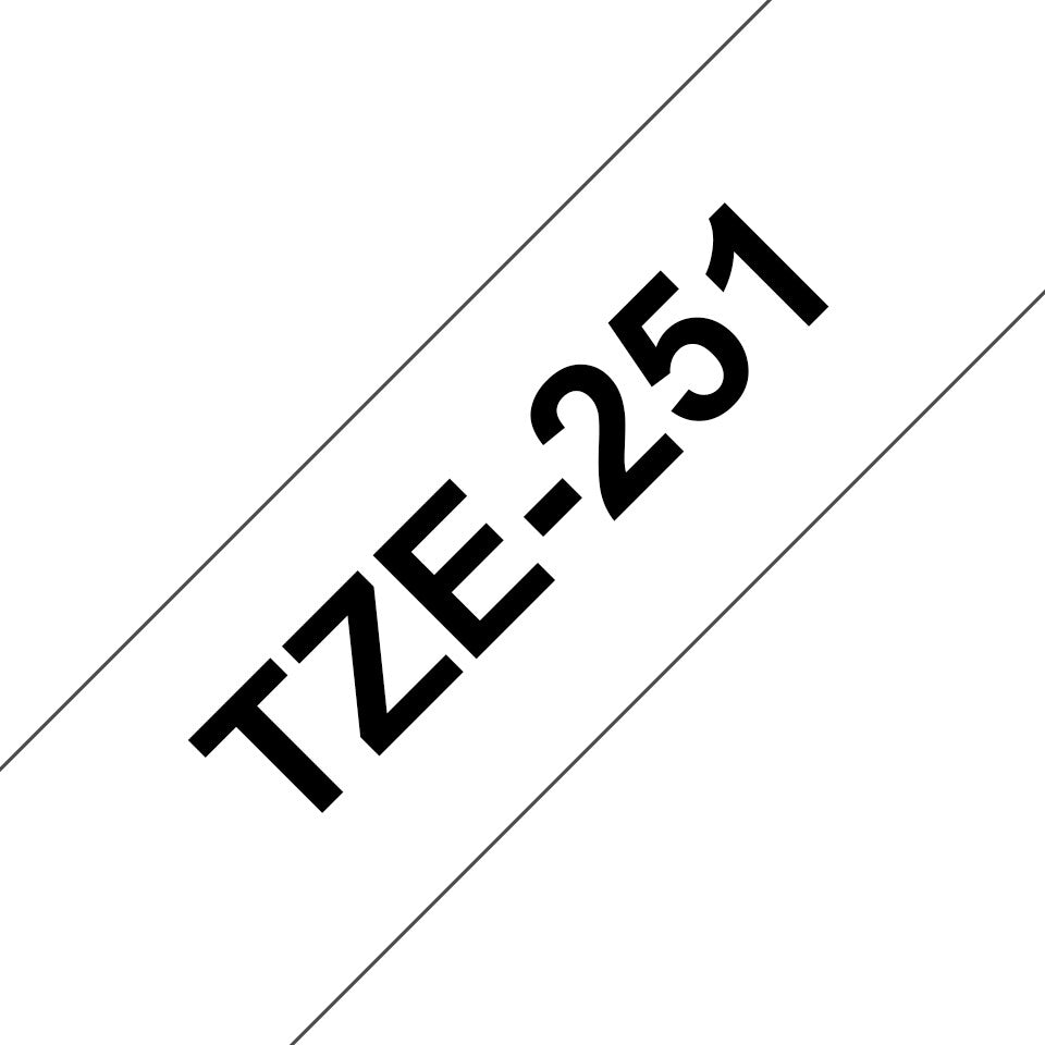 Brother TZE-251 etiketbånd Sort på hvid