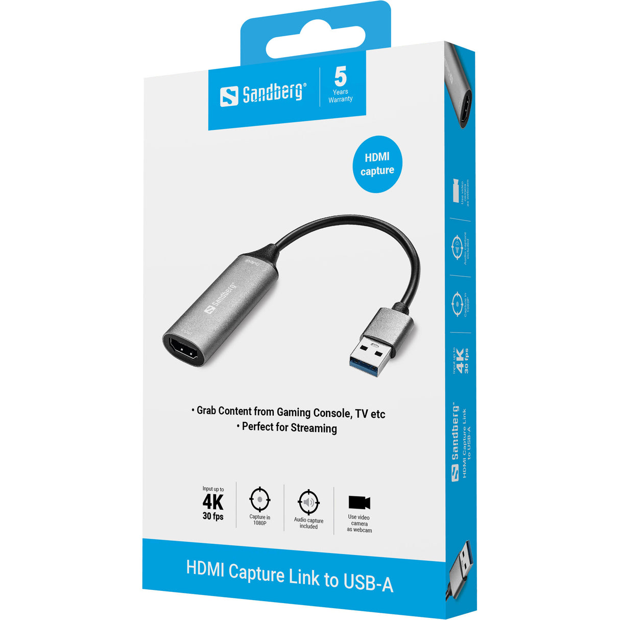 Sandberg 134-19 USB grafisk adapter Grå