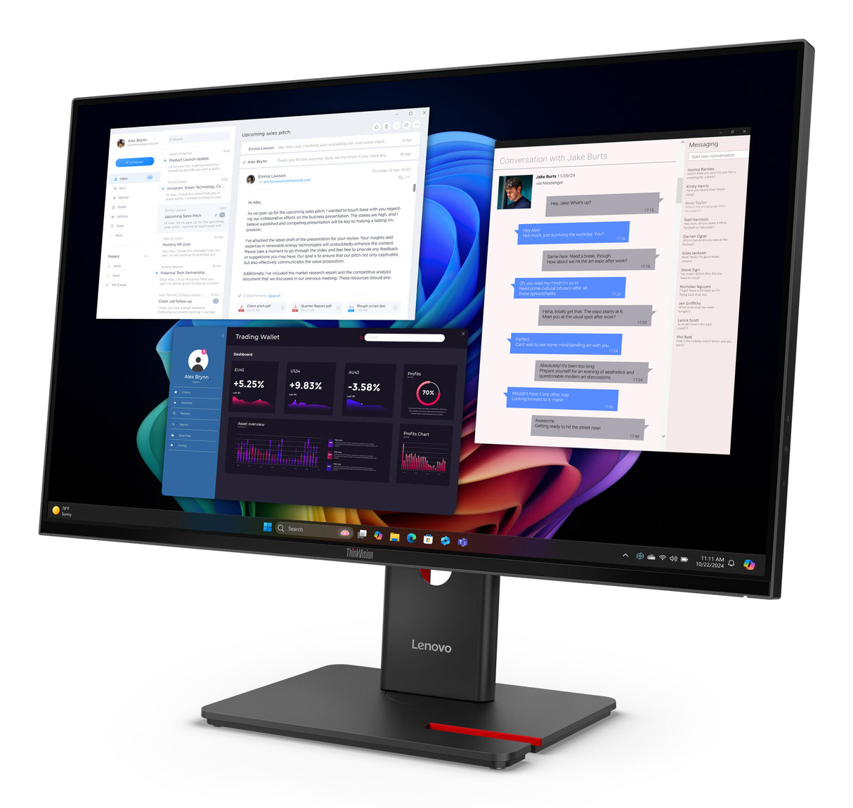 Lenovo ThinkVision T27UD-40 computerskærm 68,6 cm (27") 3840 x 2160 pixel 4K Ultra HD LCD Sort