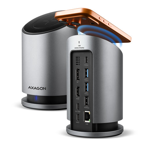Axagon HMC-WL9 dockingstation Ledningsført USB 3.2 Gen 2 (3.1 Gen 2) Type-C Grå