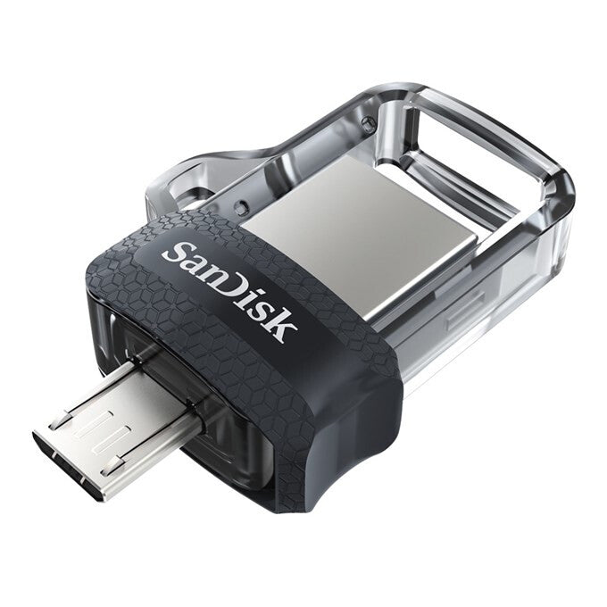 SanDisk 173384 USB-nøgle 32 GB USB Type-A / Micro-USB Sort, Transparent