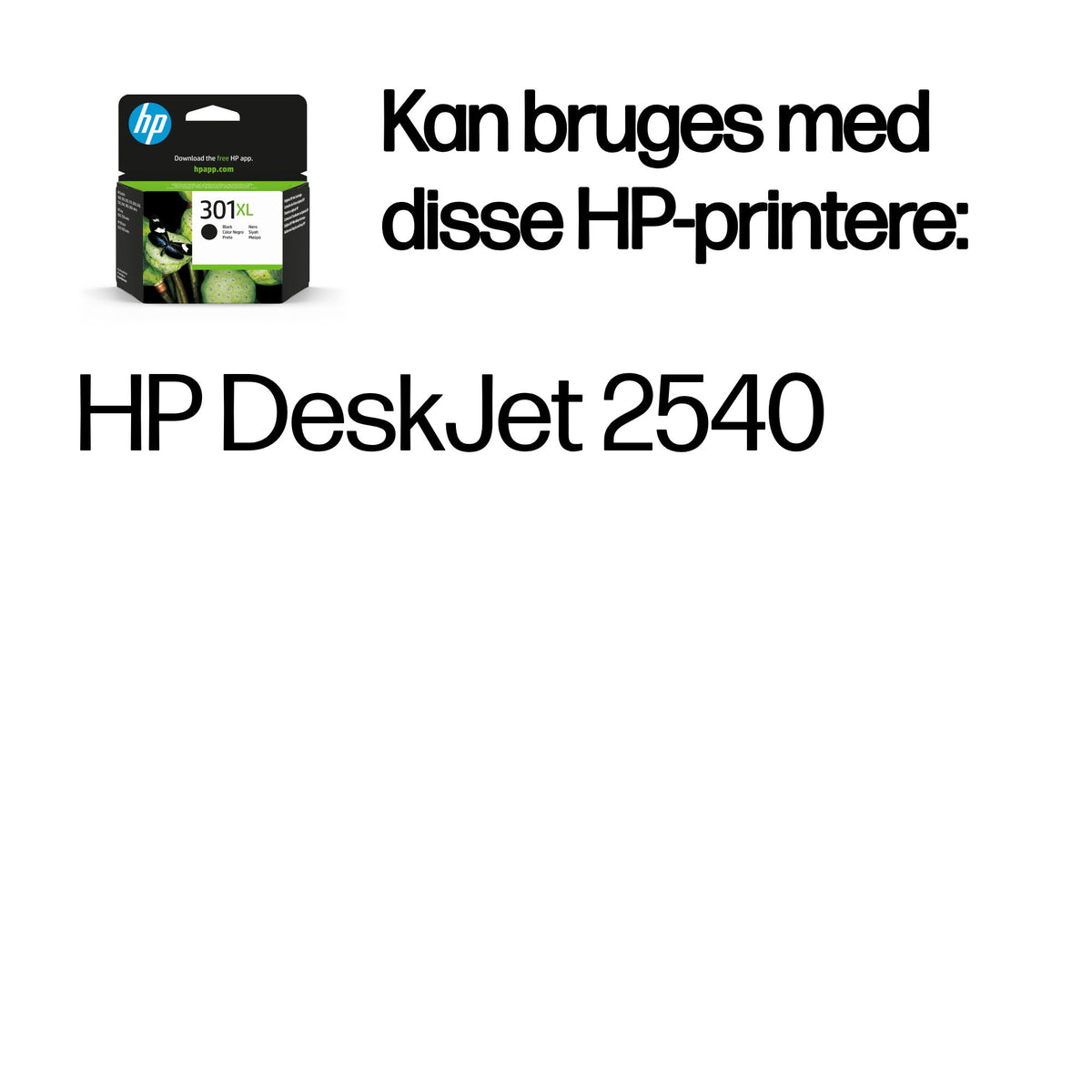 HP 301XL Sort 430 sider Blæk CH563EE
