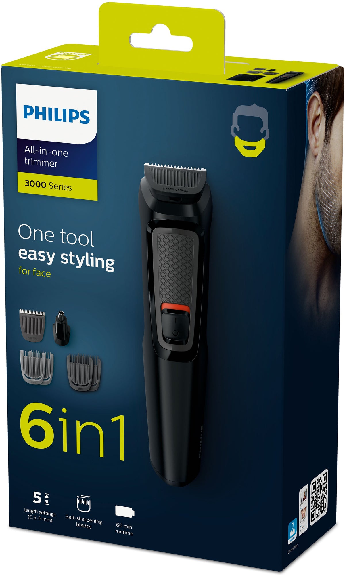 Philips MULTIGROOM Series 3000 MG3710/15 6-i-1, grooming kit til ansigtet