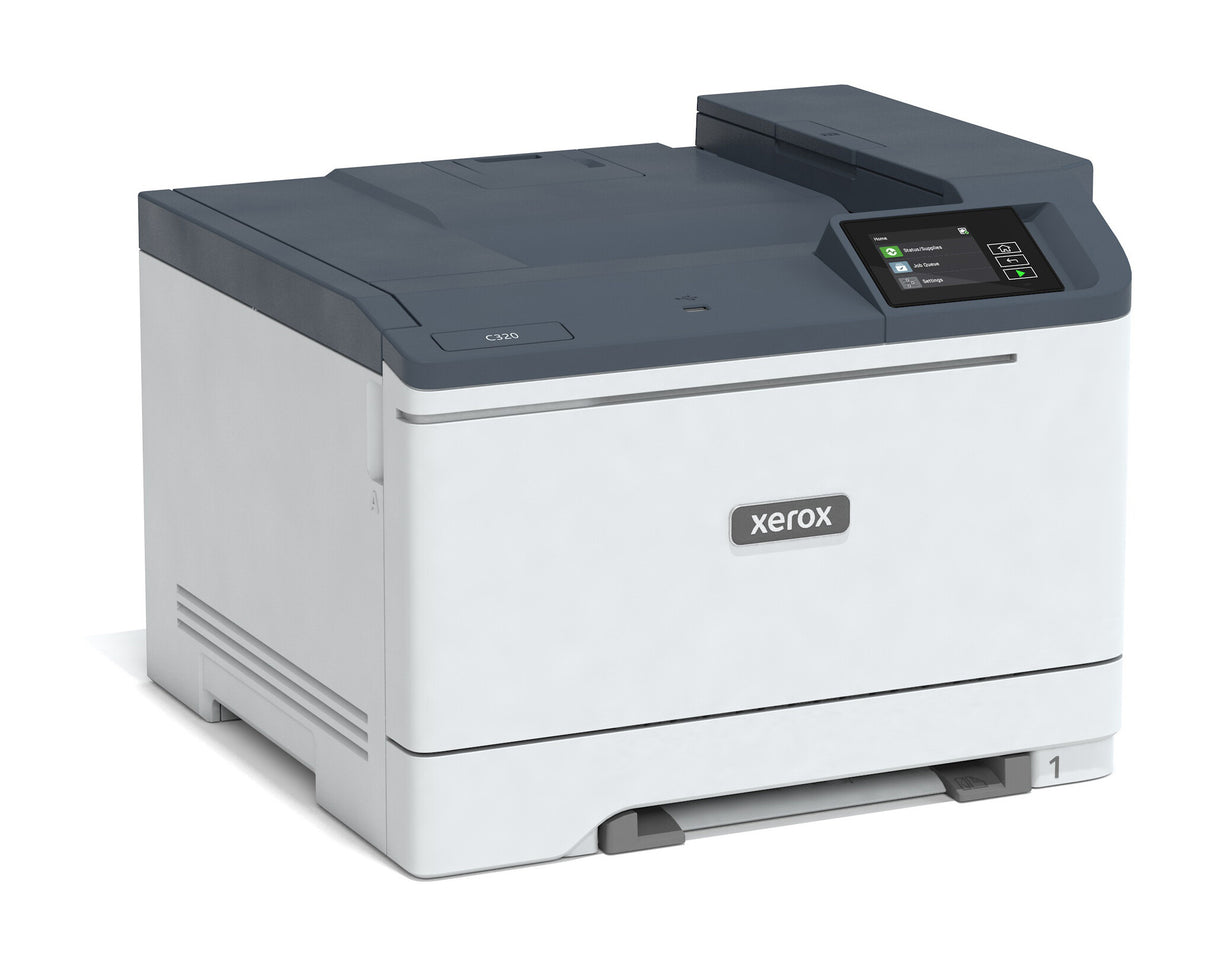 Xerox C320, A4, 28 sider/min, trådløs dupleksprinter, PS3 PCL5e/6, 2 magasiner, i alt 251 ark