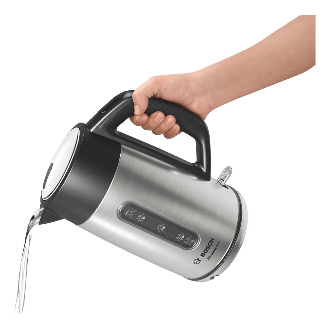 Bosch DesignLine Elkedel 1.7liter 2.4kW Rustfrit stål/sort