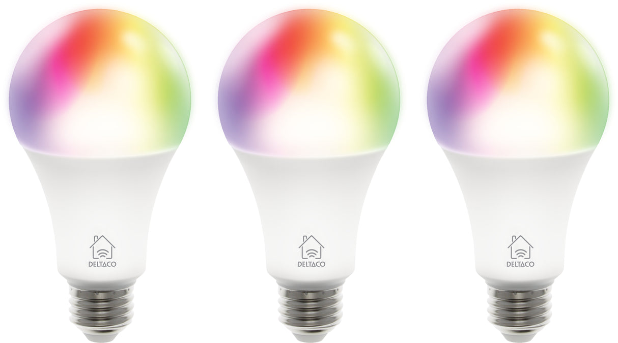 Deltaco SH-LE27RGBA6002-3P Smart Home led pærer